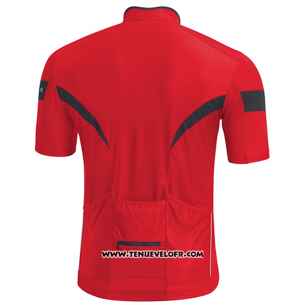 2017 Maillot Ciclismo Gore Bike Wear Power Rouge Manches Courtes et Cuissard